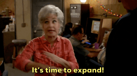 Annie Potts "Time to expand" GIF